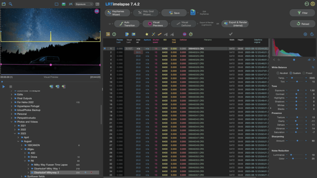 Milky Way Timelapse - LR Timelapse Workflow