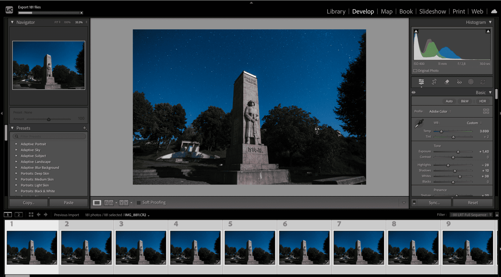 How to Make a Star Trail Timelapse - Edit in Lightroom