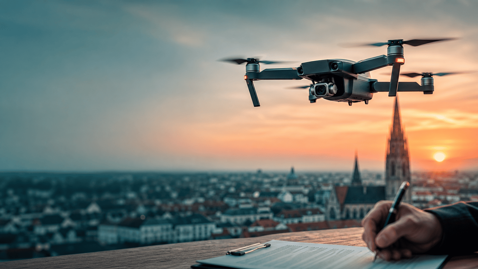 Wer haftet bei Drohnenaufnahmen? Genehmigung, Versicherung & Kosten für Unternehmen in 2026 - Hero