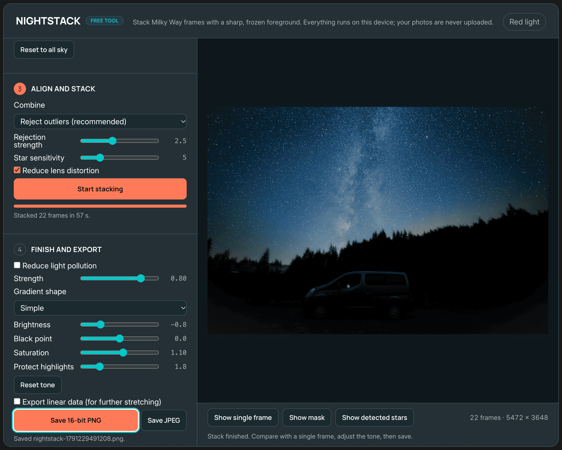 How to Shoot Milky Way Photos for Stacking - Interface 02